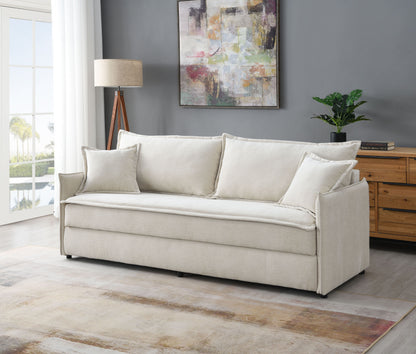 Elisea Beige Chenille Sofa w/Sleeper (Full) image 1