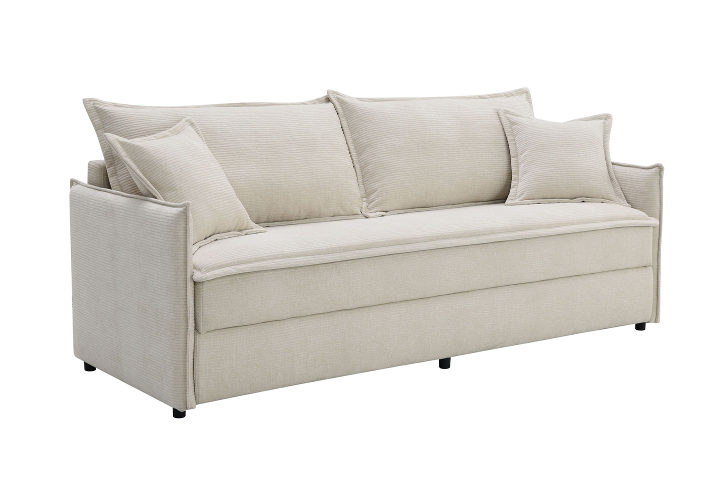 Elisea Beige Chenille Sofa w/Sleeper (Full) image 5