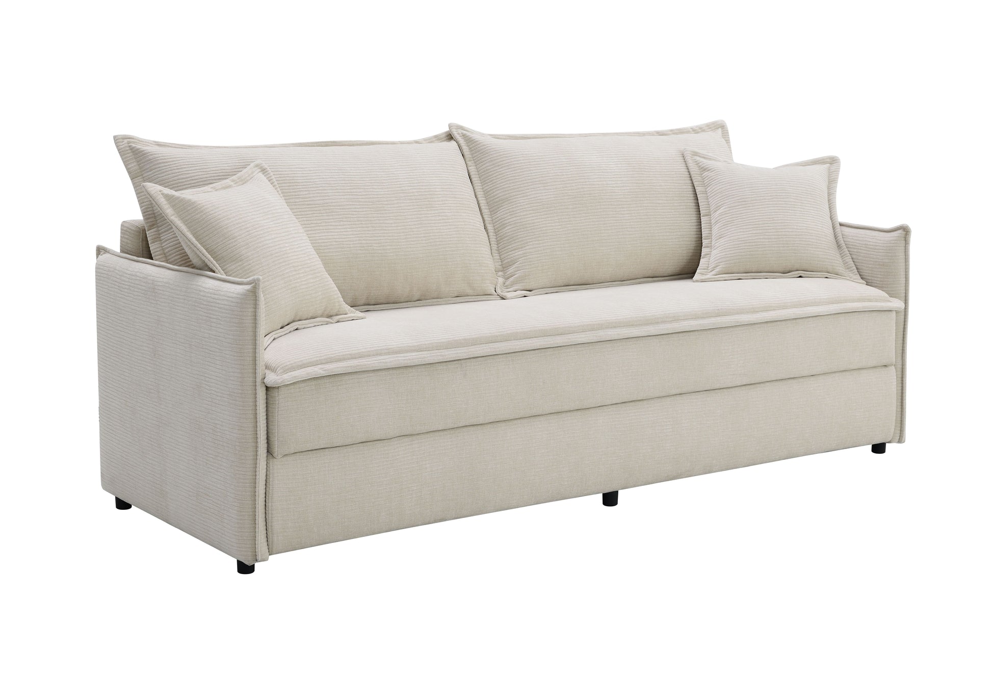 Elisea Beige Chenille Sofa w/Sleeper (Full) image 5