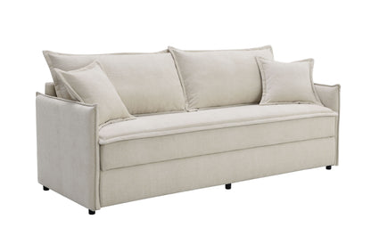 Elisea Beige Chenille Sofa w/Sleeper (Full) image 5