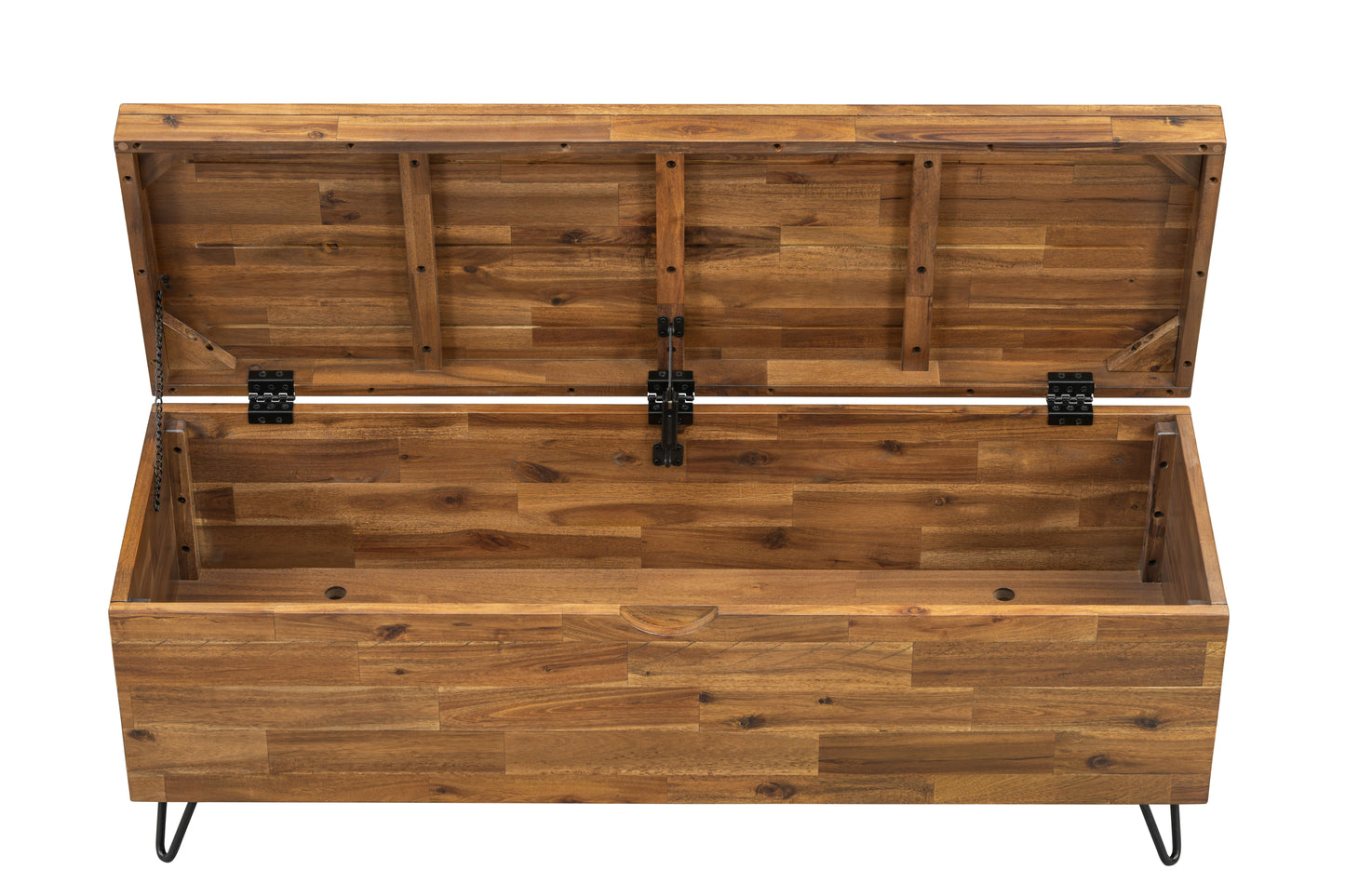 Solid Acacia Wood 46-inch Storage Bench image 11