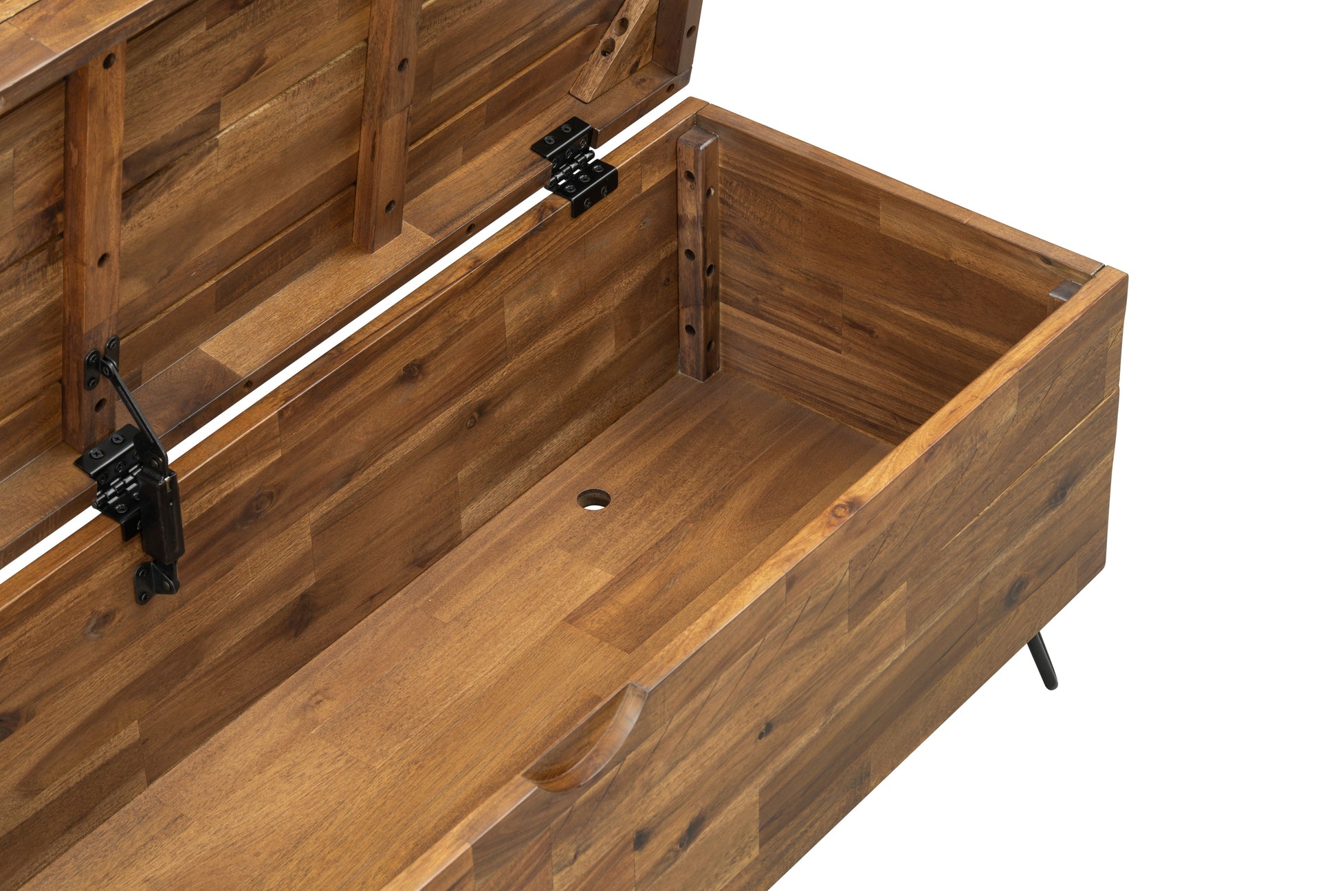 Solid Acacia Wood 46-inch Storage Bench image 2