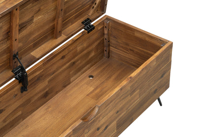 Solid Acacia Wood 46-inch Storage Bench image 2