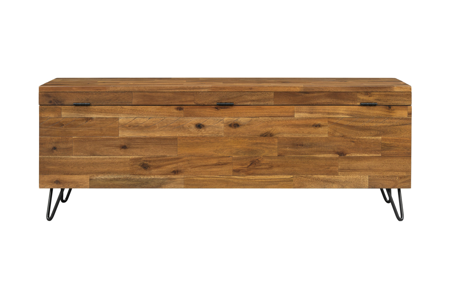 Solid Acacia Wood 46-inch Storage Bench image 4