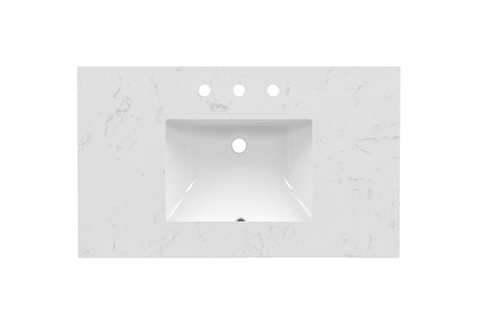 37'' Engineered Stone Vanity Top with Undermount Sink image 1