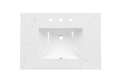 31'' Engineered Stone Vanity Top with Undermount Sink Quartz image 1
