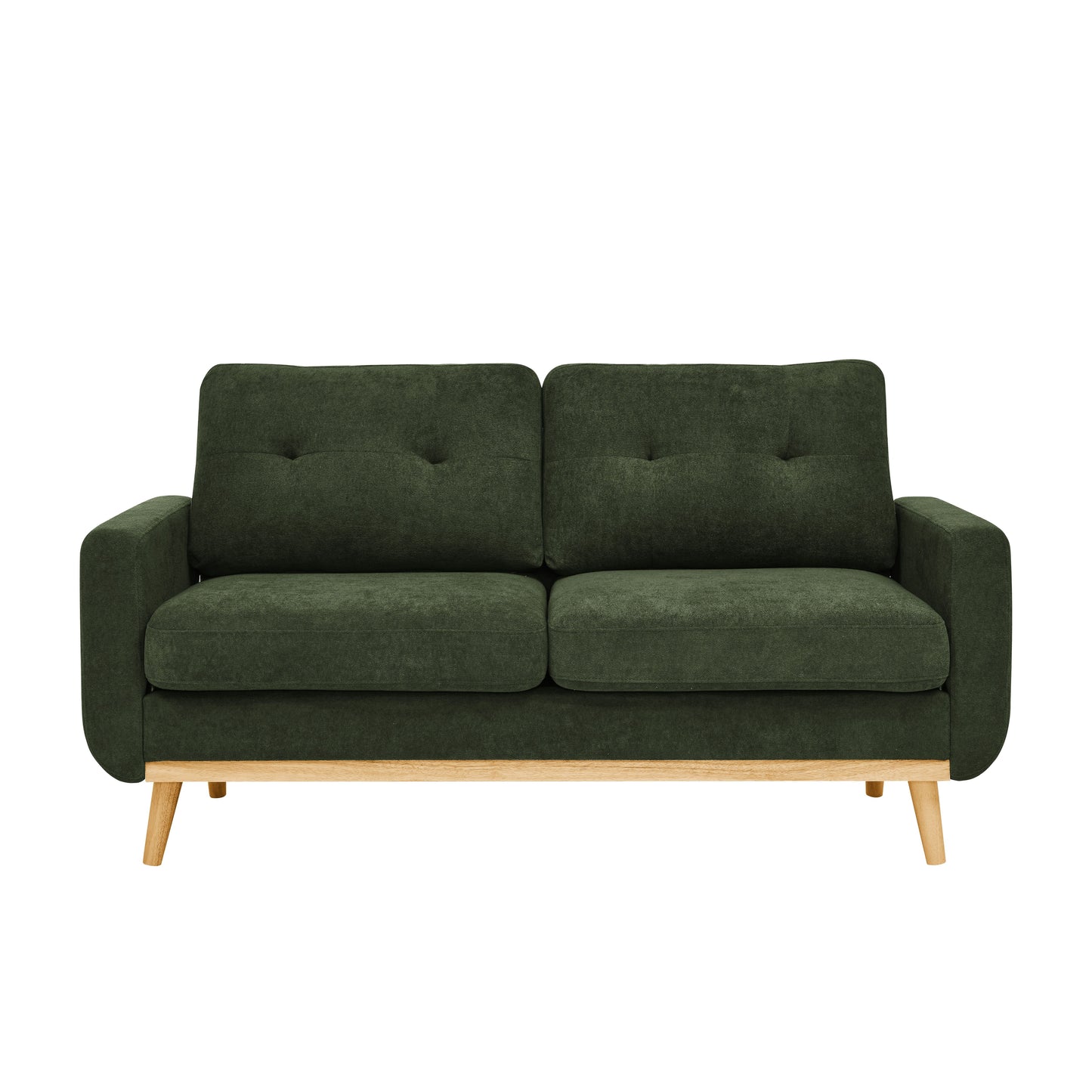 67.7" Wide Mid-Century Modern Upholstered Tufted Loveseat Sofa With Wooden Legs image 2