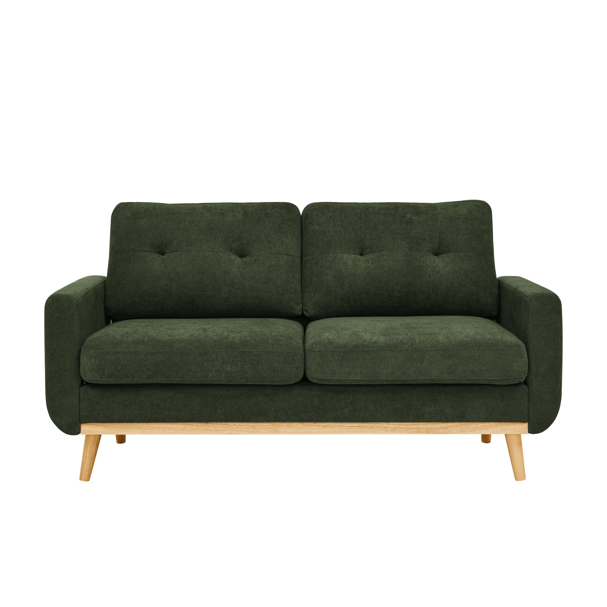 67.7" Wide Mid-Century Modern Upholstered Tufted Loveseat Sofa With Wooden Legs image 2