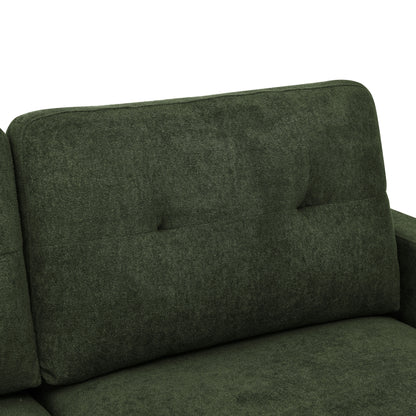 67.7" Wide Mid-Century Modern Upholstered Tufted Loveseat Sofa With Wooden Legs image 6