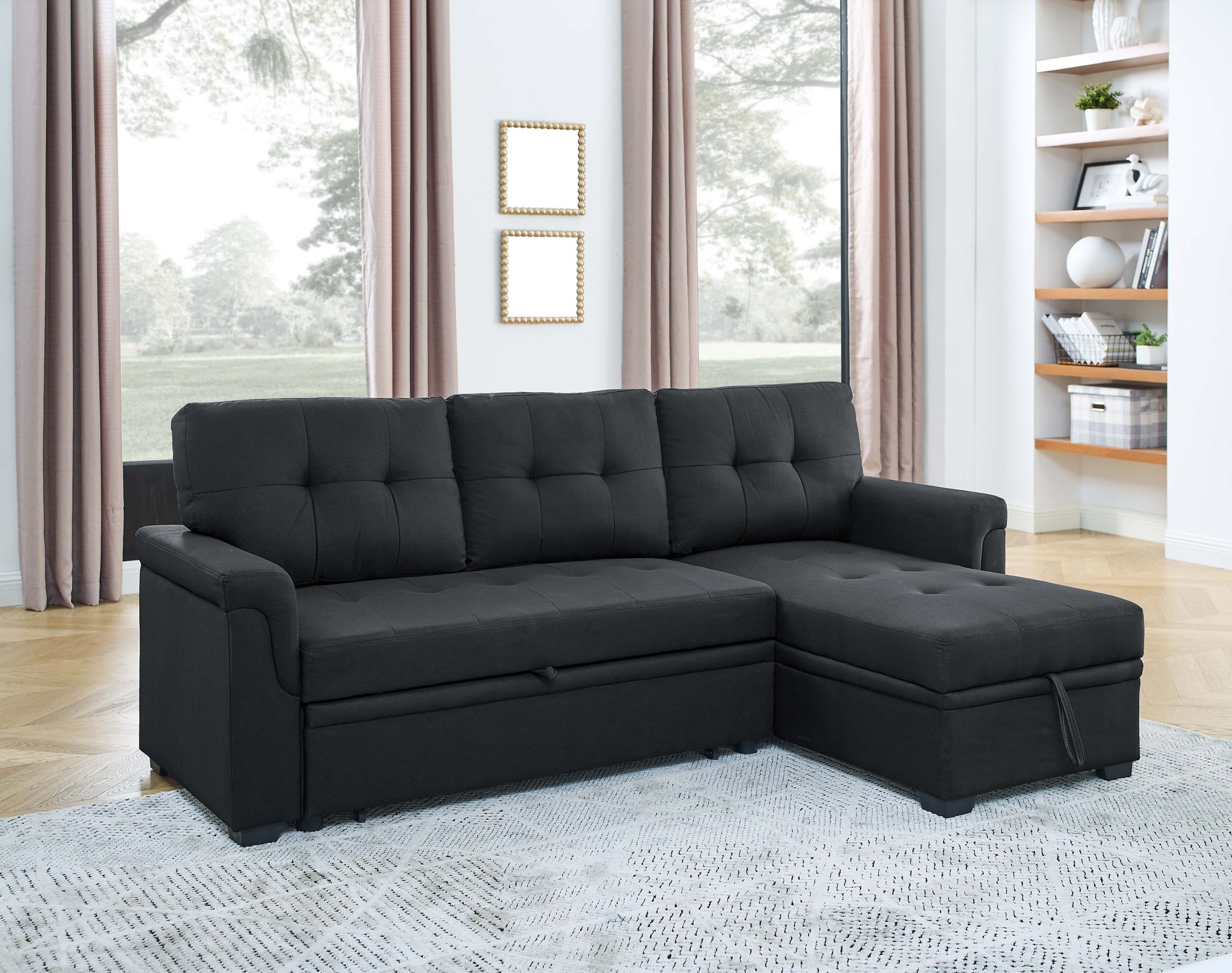 86'' Upholstered Pull-Out Sofa Bed image 1