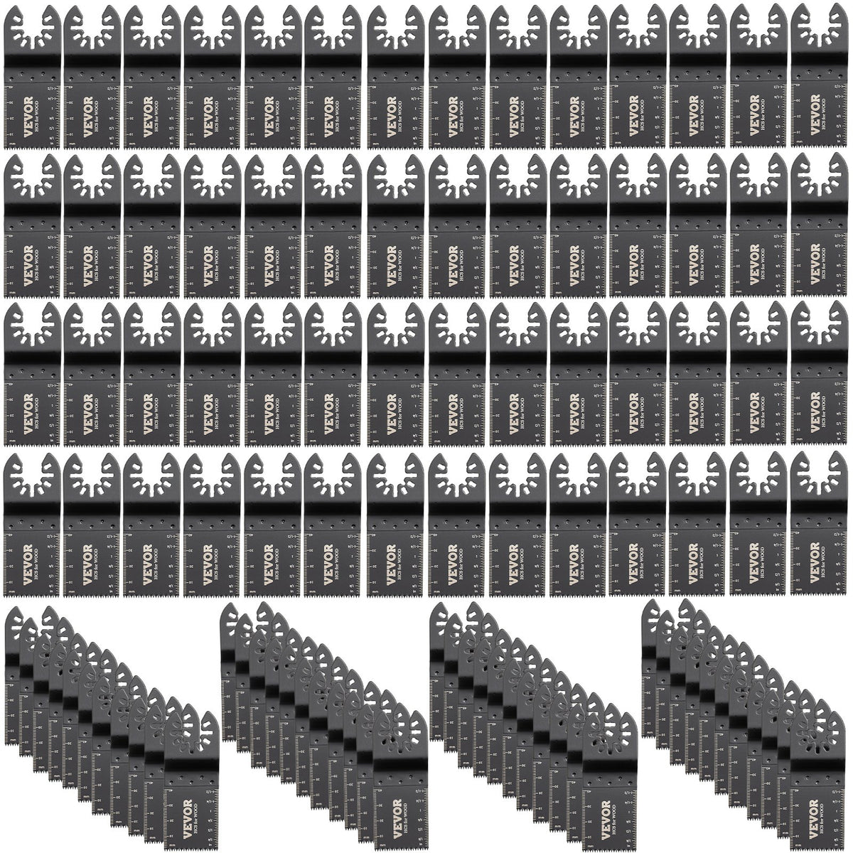 VEVOR Oscillating Saw Blades Multitool Blades Kit High Carbon Steel / 100 Pcs