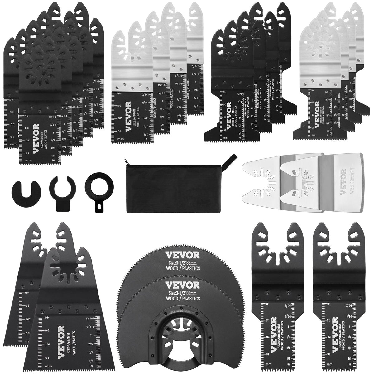 VEVOR Oscillating Saw Blades Multitool Blades Kit HCS/SS/BIM / 33 Pcs
