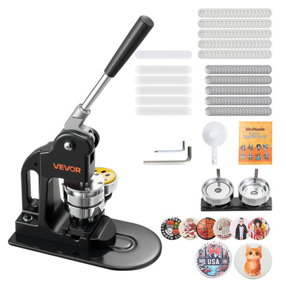 VEVOR Button Maker Machine, Badge Punch Press Kit with Button Parts and Circle Cutter for DIY Pins, Badges, Keychains and Crafts 58 mm / Ergonomic Handle & Hex Wrenches