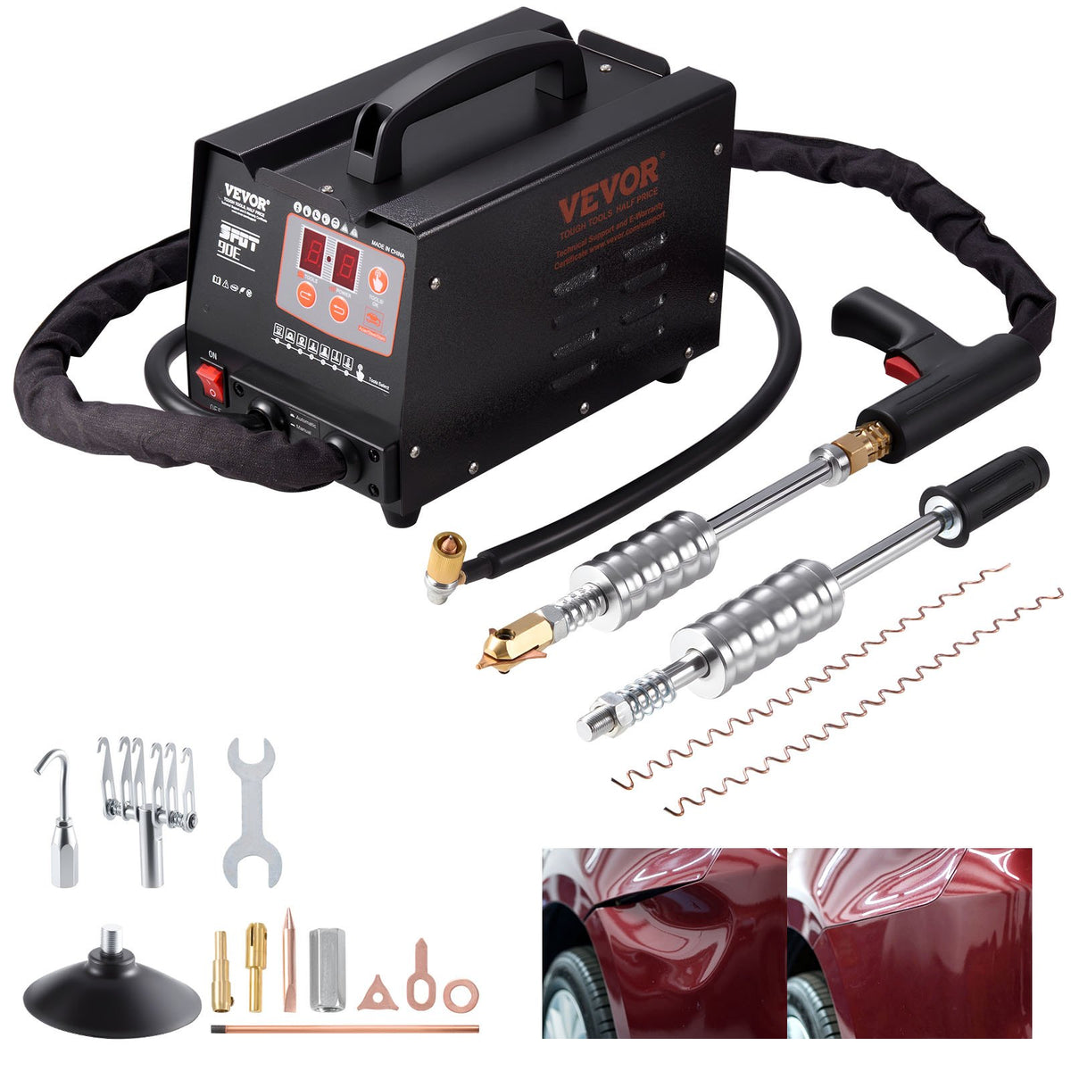 VEVOR 90E Stud Welder Dent Repair Kit, 110V 3kW, 3500A, 7 Mo