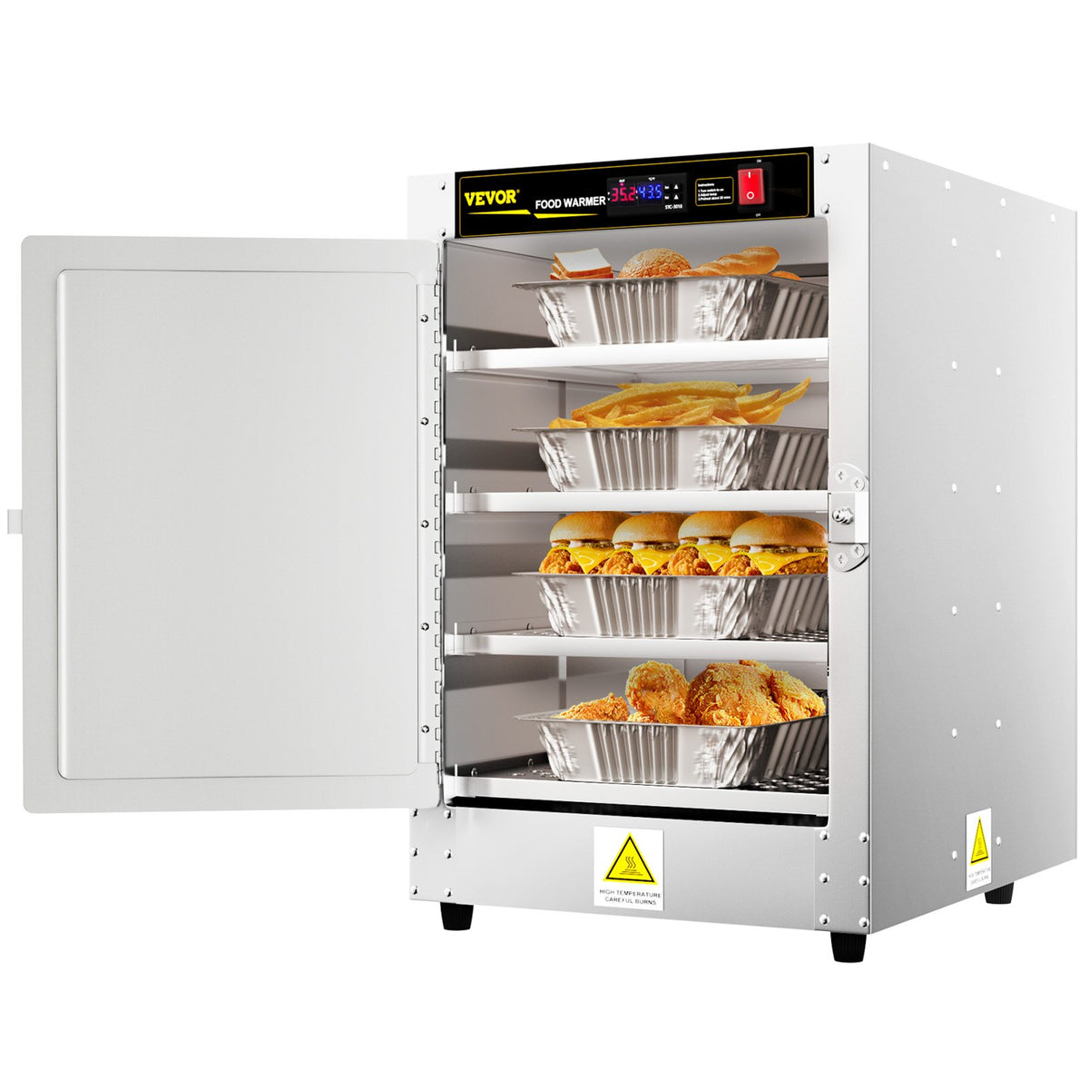 VEVOR Hot Box Food Warmer, Concession Warmer with Water Tray 16 x 22 x 24 inch