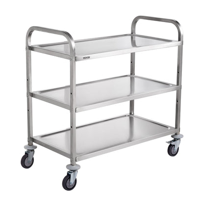 VEVOR Rolling Utility Cart Kitchen Utility Cart - 3 Tiers, 450 lbs