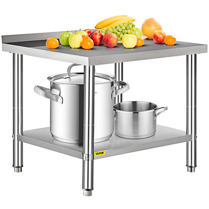 VEVOR Stainless Steel Prep Table 36 x 24 in