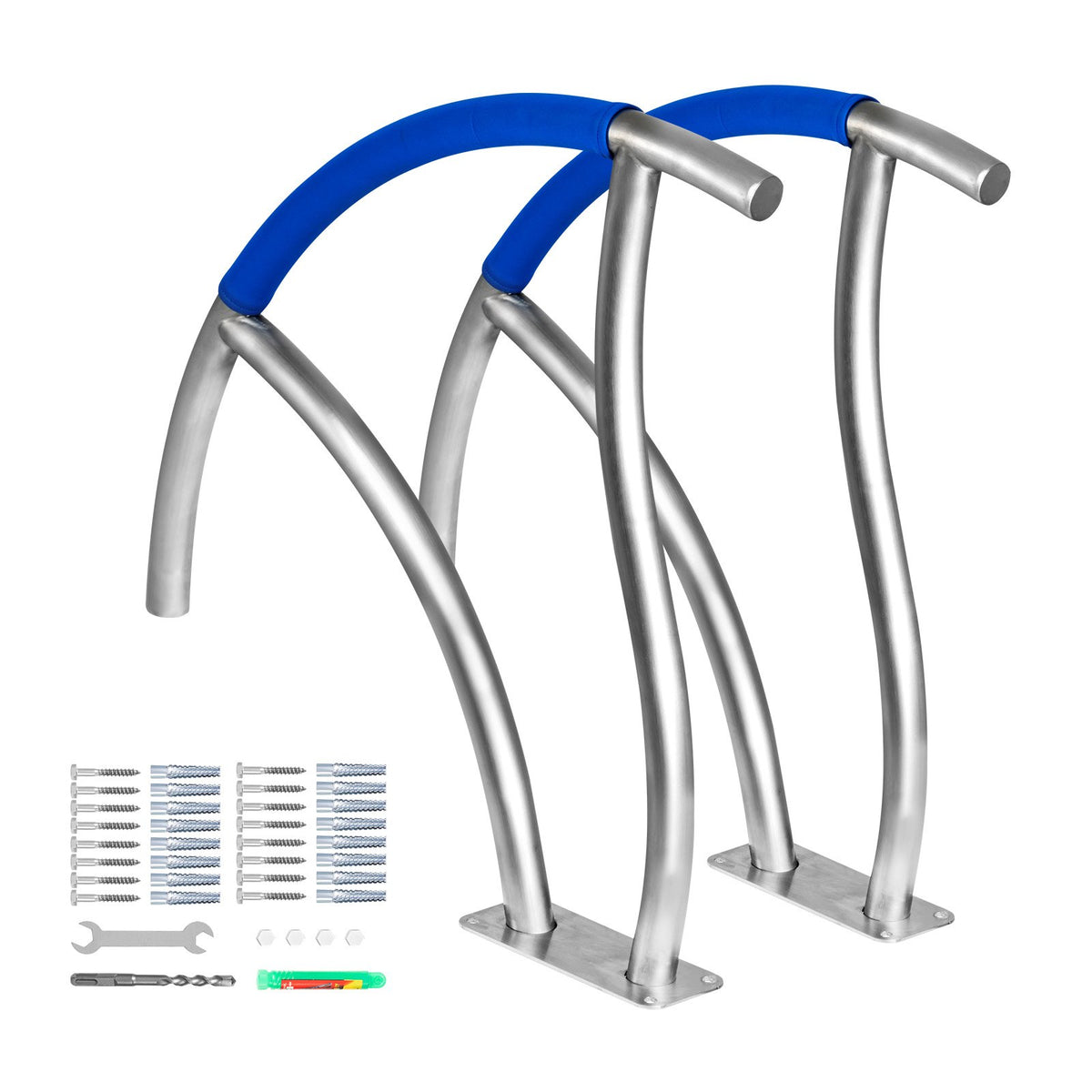 VEVOR Pool Handrail, 304 Stainless Steel Pool Stair Rail Rat 30 x 30 inch (2 Pack)