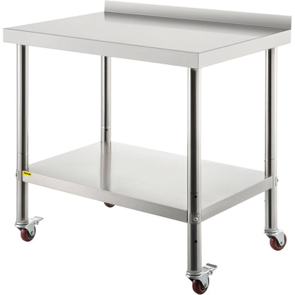 VEVOR Stainless Steel Prep Table 36 x 24 x 35 in
