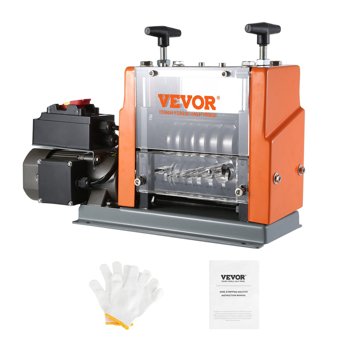 VEVOR Wire Stripping Machine, Electric & Manual Cable Stripp Electric 60 W | 6 Circular + 1 Flat Channels