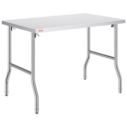 VEVOR Folding Commercial Prep Table 48 x 30 x 33 in