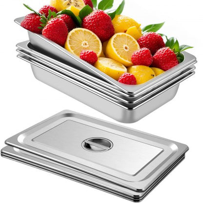 VEVOR full size steam table pan 3.9 in deep - 4 pans