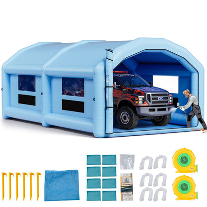 VEVOR Inflatable Paint Booth, Portable Inflatable Spray Boot 32.81 x 19.69 x 13.12 ft | 950W + 1100W
