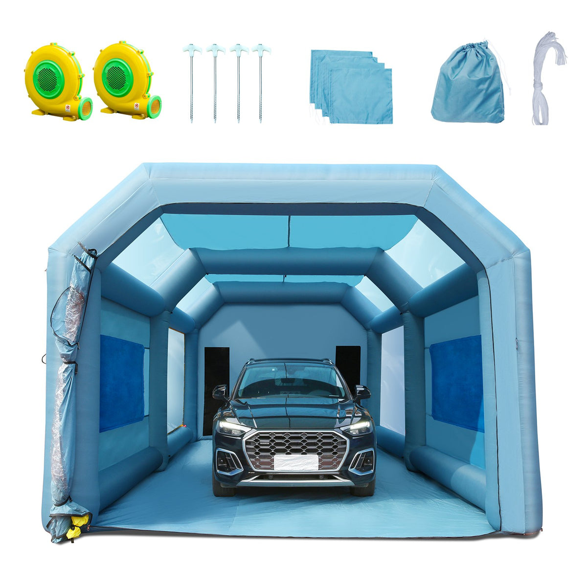 VEVOR Inflatable Paint Booth, Portable Inflatable Spray Boot 28 x 16 x 11 ft | 750W + 950W