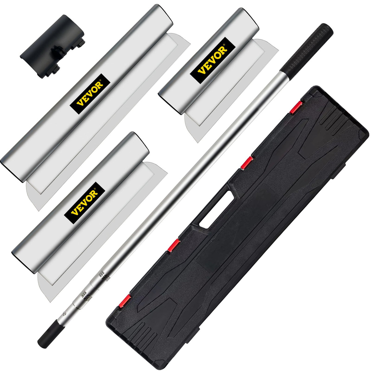 VEVOR Skimming Blade Set, Drywall Skim Coat Knife with Exten 3 pcs / 10 in, 16 in, 24 in