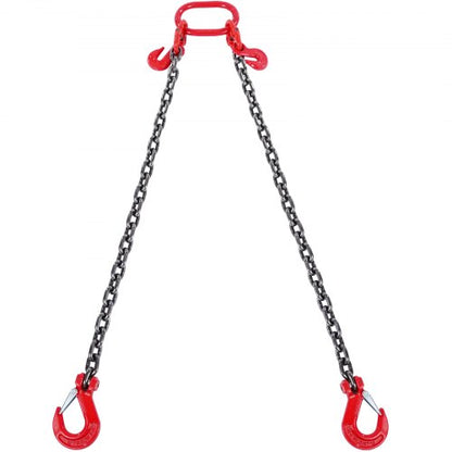 VEVOR G80 Chain Sling, 2 & 4 Leg Lifting Chains with Hooks,  6 ft / 3/8 inch / 2 Legs
