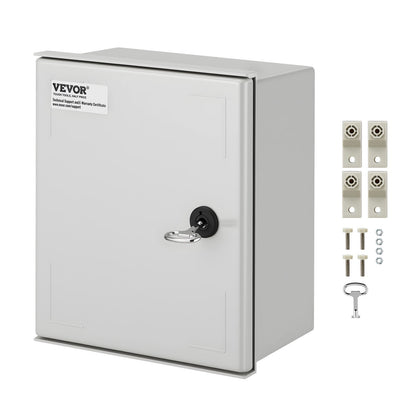 VEVOR NEMA 4X Fiberglass Electrical Enclosure, IP66 Waterproof Junction Box with Mounting Plate 12 x 10 x 6 in