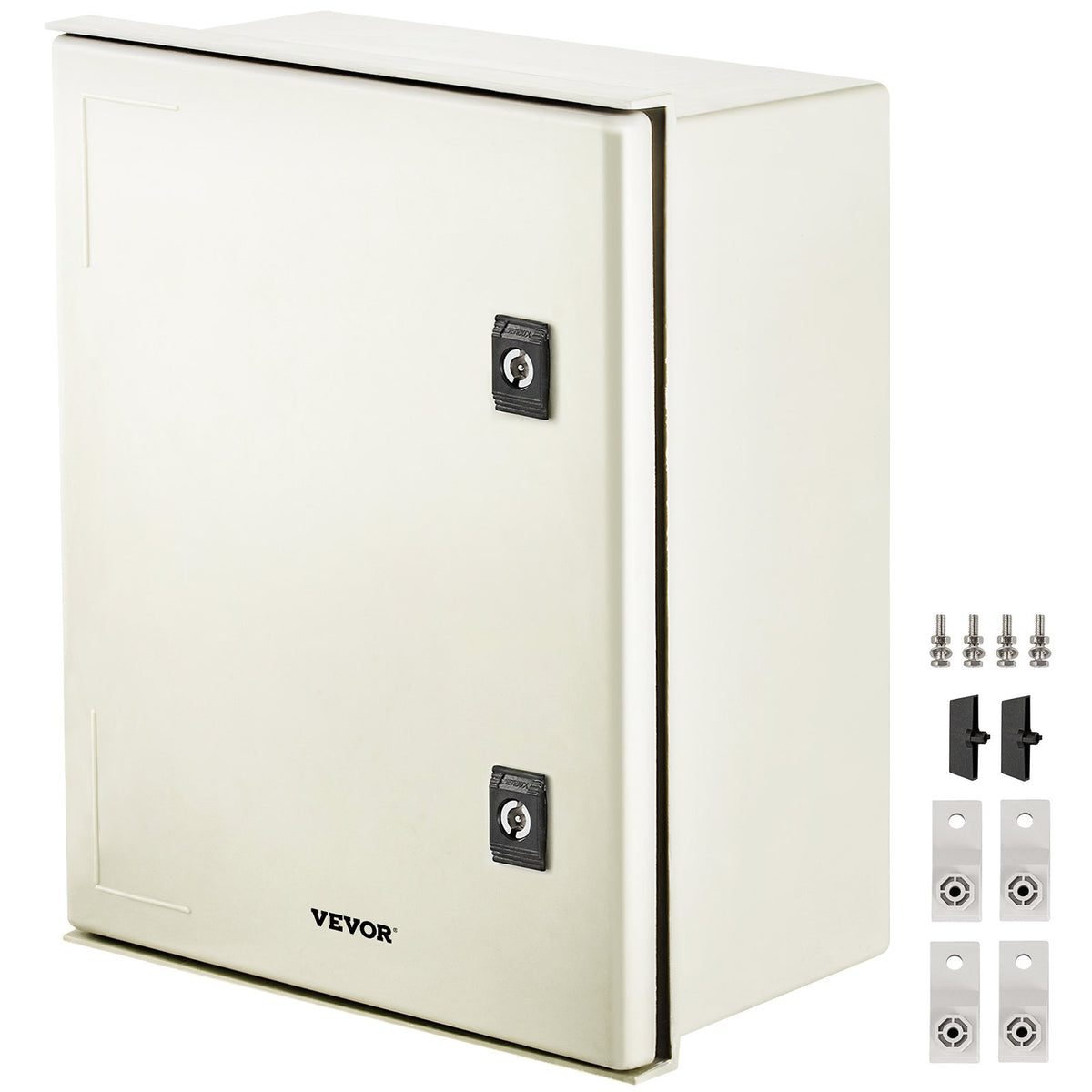 VEVOR NEMA 4X Fiberglass Electrical Enclosure, IP66 Waterproof Junction Box with Mounting Plate 16 x 12 x 8 in