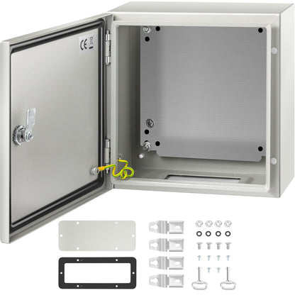 VEVOR Steel Electrical Enclosure Box, IP66 Waterproof Wall-Mounted Junction Box with Hinged Cover and Mounting Plate Sealed NEMA 4X / 12 x 12 x 6 inch