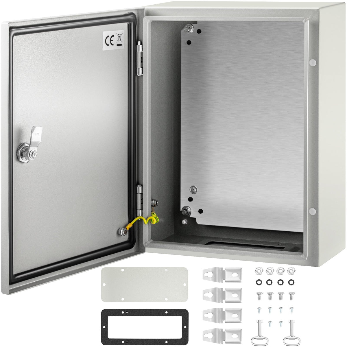 VEVOR Steel Electrical Enclosure Box, IP66 Waterproof Wall-Mounted Junction Box with Hinged Cover and Mounting Plate Sealed NEMA 4X / 16 x 12 x 6 inch