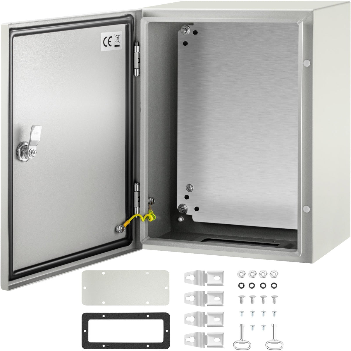 VEVOR Steel Electrical Enclosure Box, IP66 Waterproof Wall-Mounted Junction Box with Hinged Cover and Mounting Plate Sealed NEMA 4X / 16 x 12 x 8 inch