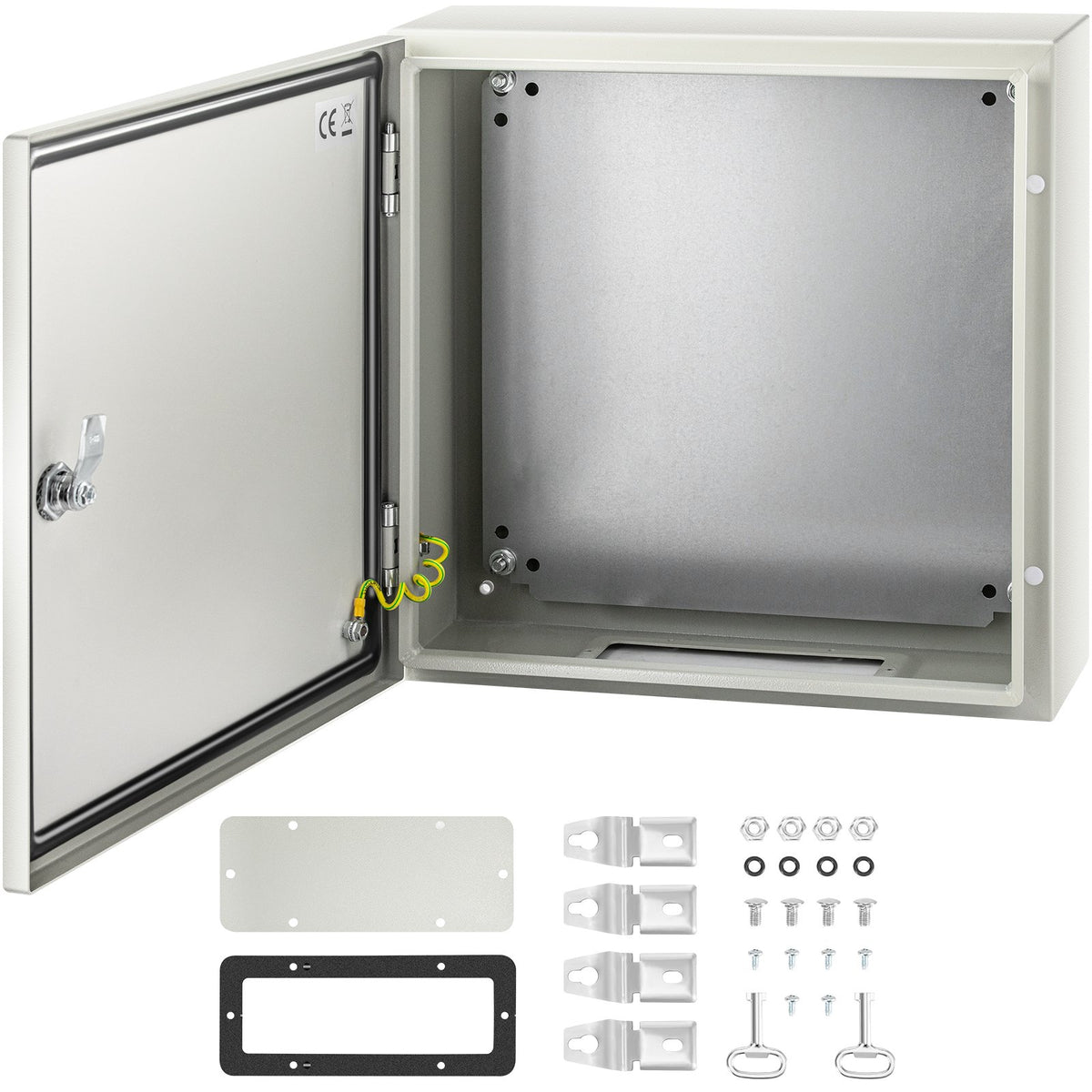 VEVOR Steel Electrical Enclosure Box, IP66 Waterproof Wall-Mounted Junction Box with Hinged Cover and Mounting Plate Sealed NEMA 4X / 16 x 16 x 6 inch