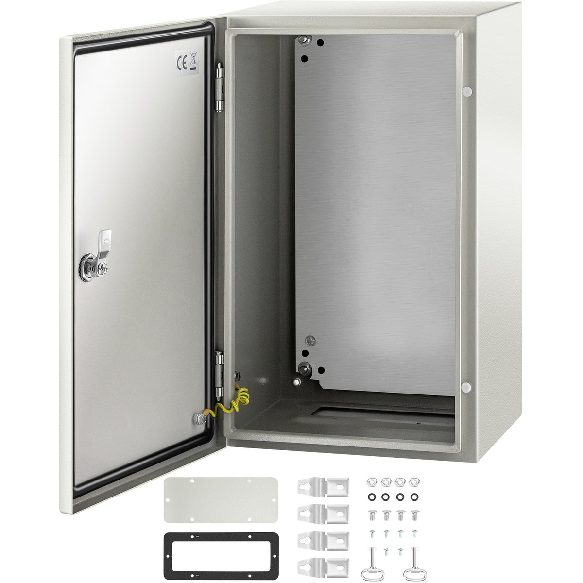VEVOR Steel Electrical Enclosure Box, IP66 Waterproof Wall-Mounted Junction Box with Hinged Cover and Mounting Plate Sealed NEMA 4X / 20 x 12 x 10 inch