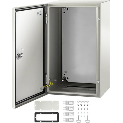 VEVOR Steel Electrical Enclosure Box, IP66 Waterproof Wall-Mounted Junction Box with Hinged Cover and Mounting Plate Sealed NEMA 4X / 20 x 12 x 10 inch