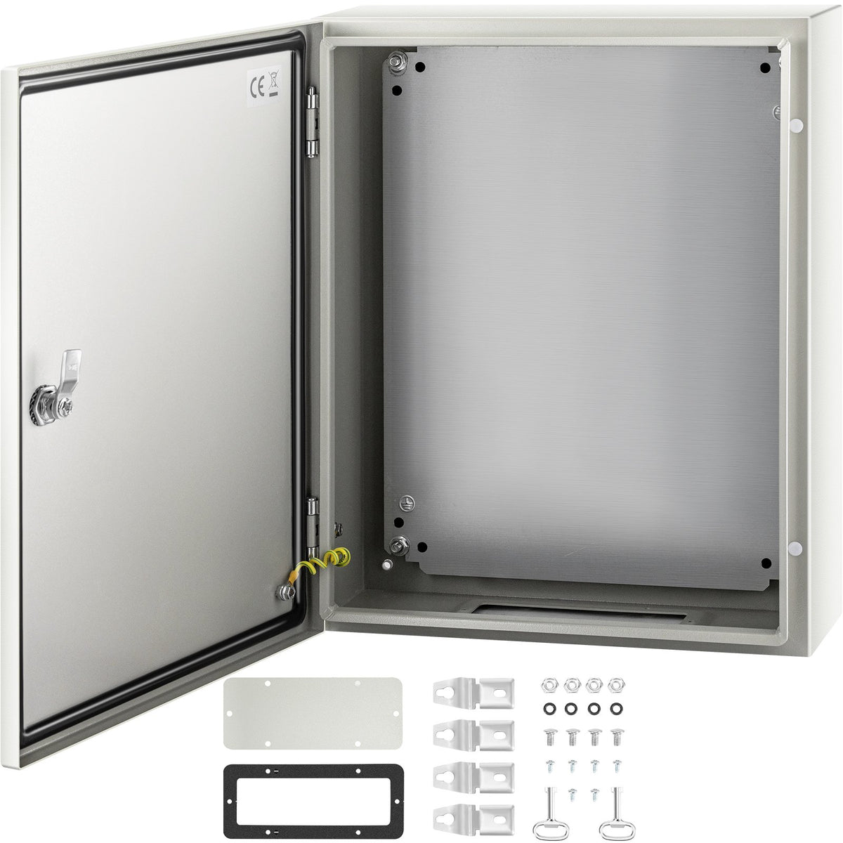 VEVOR Steel Electrical Enclosure Box, IP66 Waterproof Wall-Mounted Junction Box with Hinged Cover and Mounting Plate Sealed NEMA 4X / 20 x 16 x 6 inch