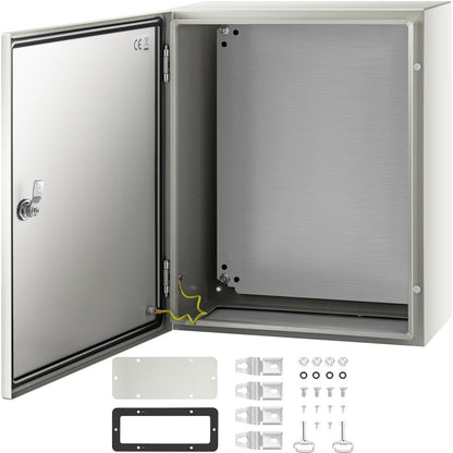 VEVOR Steel Electrical Enclosure Box, IP66 Waterproof Wall-Mounted Junction Box with Hinged Cover and Mounting Plate Sealed NEMA 4X / 20 x 16 x 8 inch