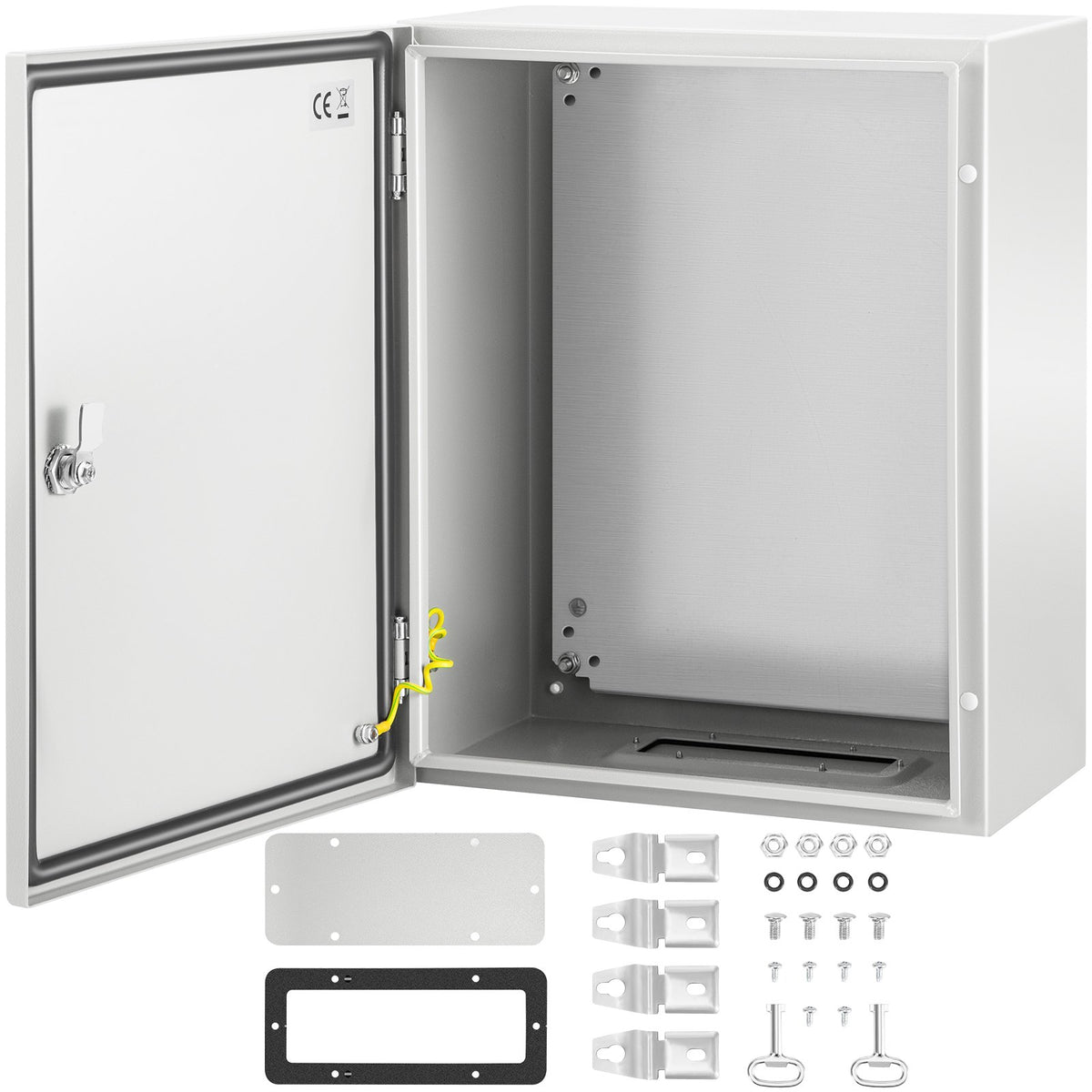 VEVOR Steel Electrical Enclosure Box, IP66 Waterproof Wall-Mounted Junction Box with Hinged Cover and Mounting Plate Sealed NEMA 4X / 20 x 16 x 10 inch