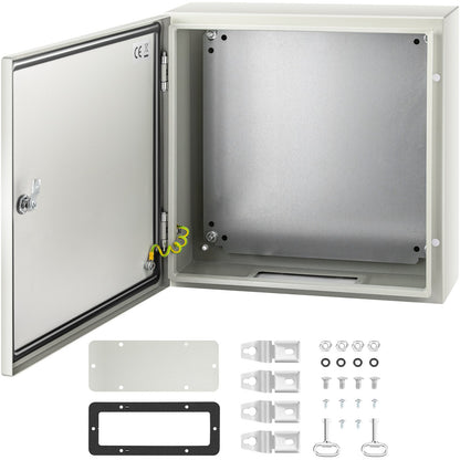 VEVOR Steel Electrical Enclosure Box, IP66 Waterproof Wall-Mounted Junction Box with Hinged Cover and Mounting Plate Sealed NEMA 4X / 20 x 20 x 6 inch