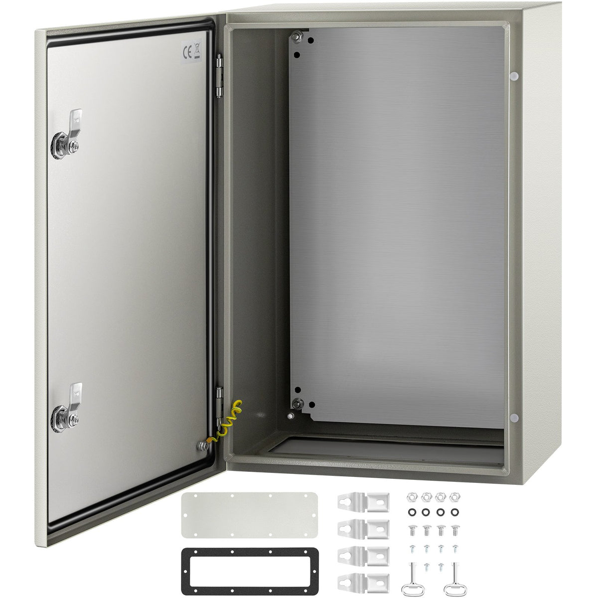 VEVOR Steel Electrical Enclosure Box, IP66 Waterproof Wall-Mounted Junction Box with Hinged Cover and Mounting Plate Sealed NEMA 4X / 24 x 16 x 10 inch