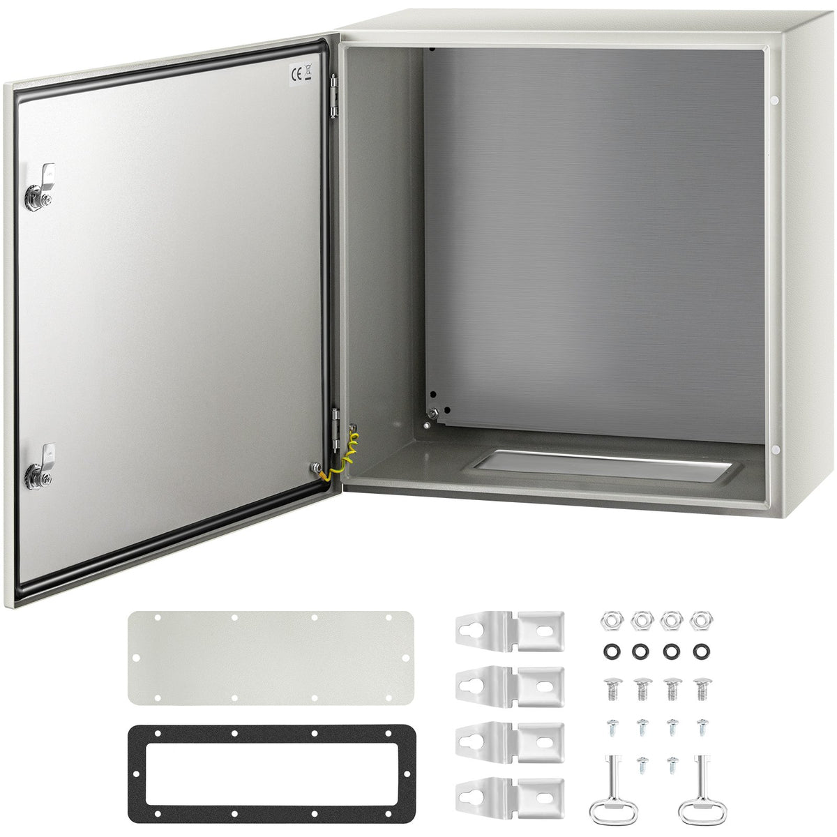 VEVOR Steel Electrical Enclosure Box, IP66 Waterproof Wall-Mounted Junction Box with Hinged Cover and Mounting Plate Sealed NEMA 4X / 24 x 24 x 12 inch