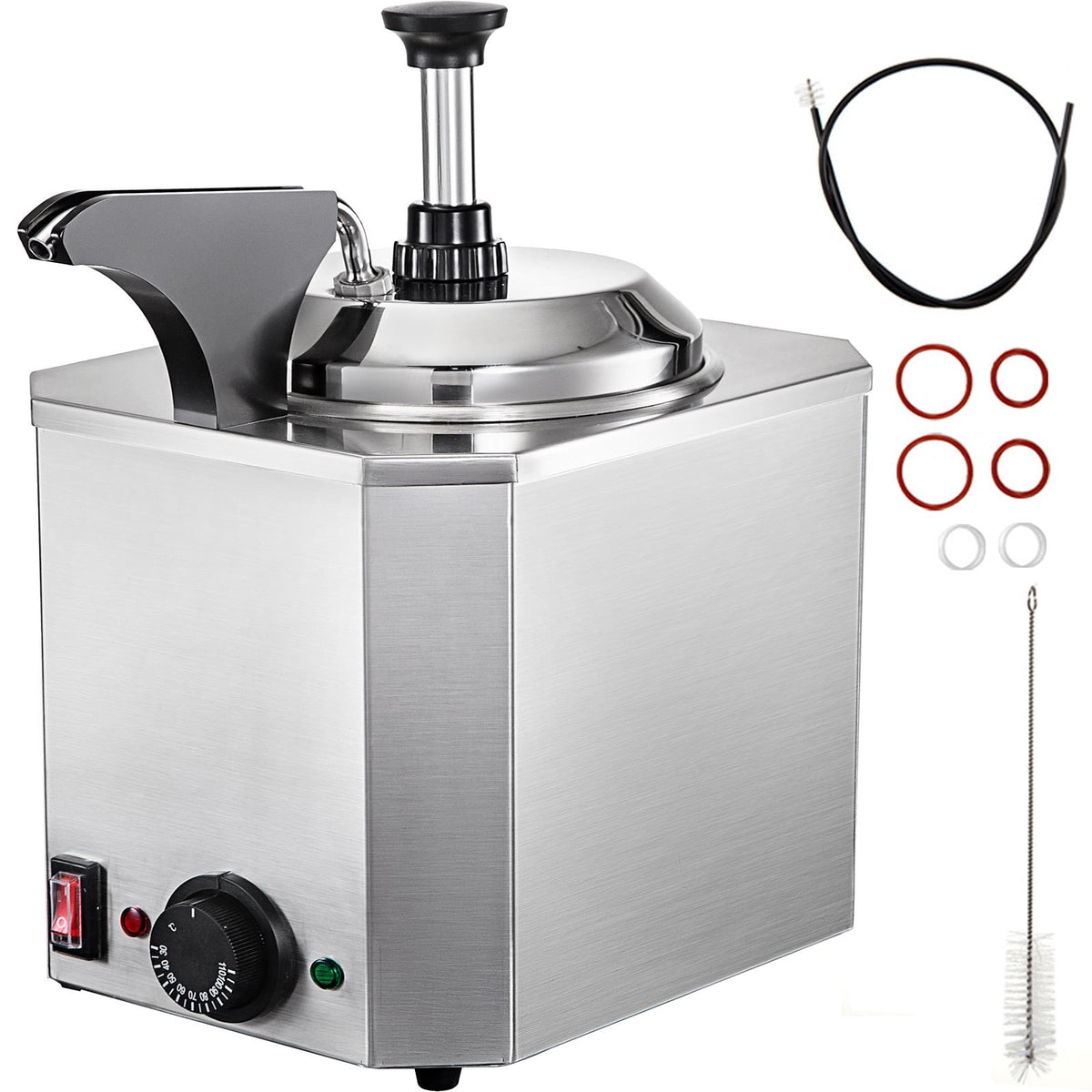 VEVOR Electric Cheese Dispenser with Pump, Commercial Hot Fu 2.6 Quart - Single Pump - 650W