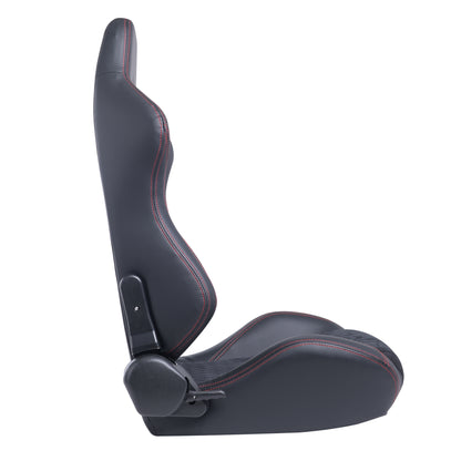 RACING SEAT HIGH QUALITY PVC WITH SUADE MATERIAL DOUBLE SLIDER 2PCS image 4