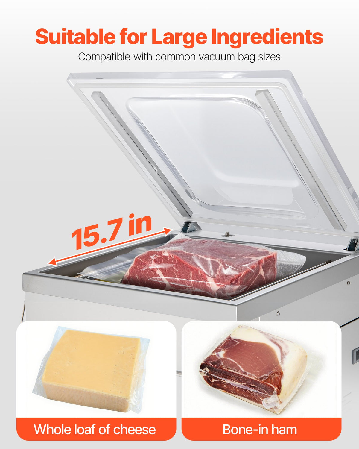 VEVOR DZ-400-2E-V1 Floor Chamber Vacuum Sealer, Dual 15.7 in Seal Bars - view 2