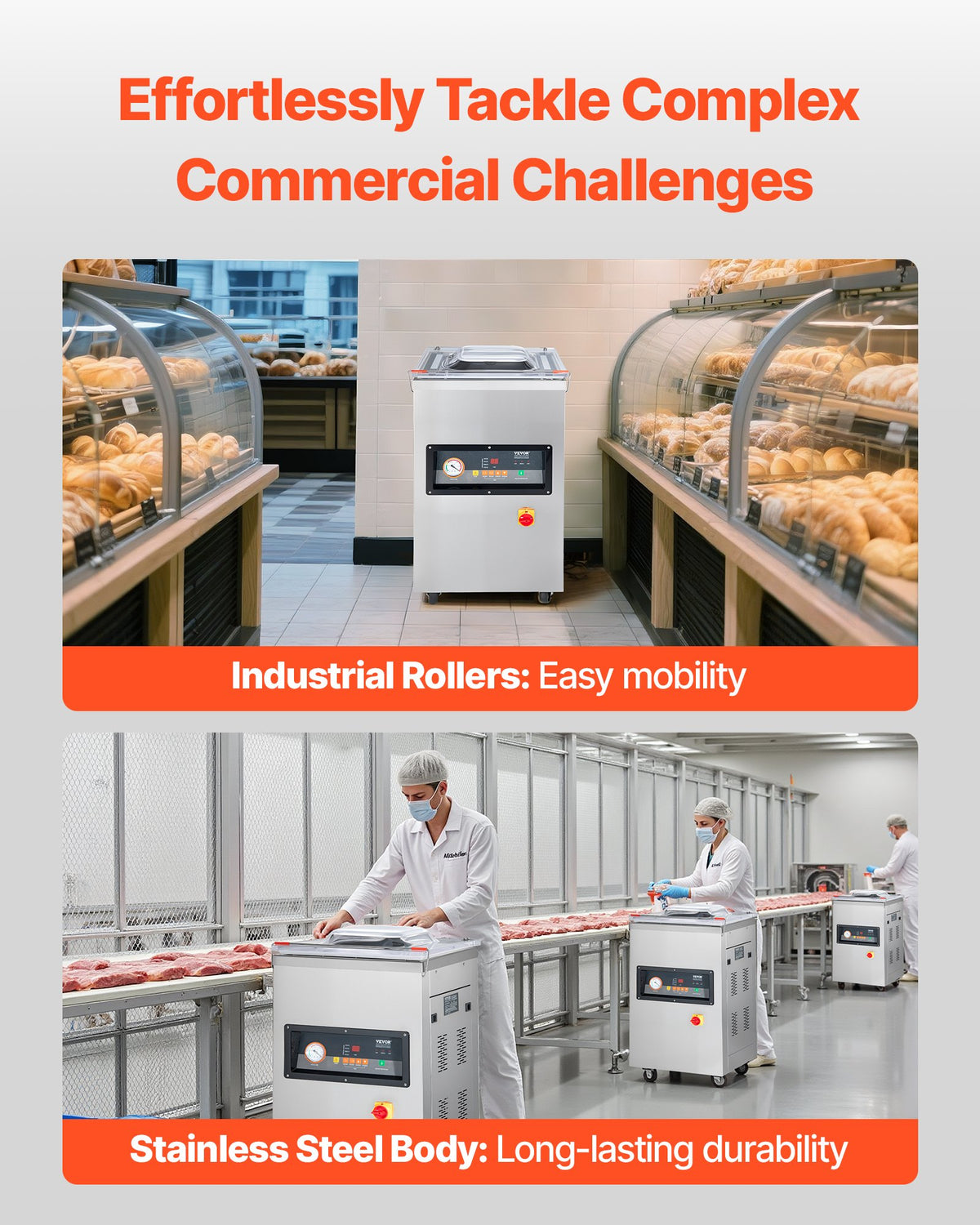 VEVOR DZ-400-2E-V1 Floor Chamber Vacuum Sealer, Dual 15.7 in Seal Bars - view 3