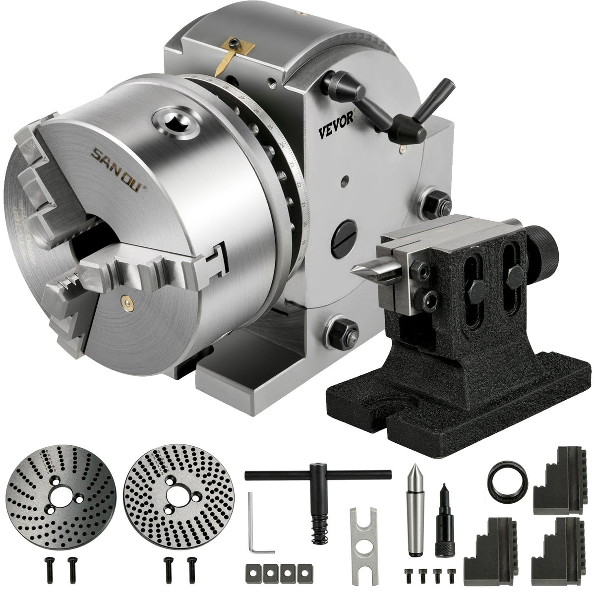 VEVOR Dividing Head Set Semi Universal Dividing Head with 3- 6 inch
