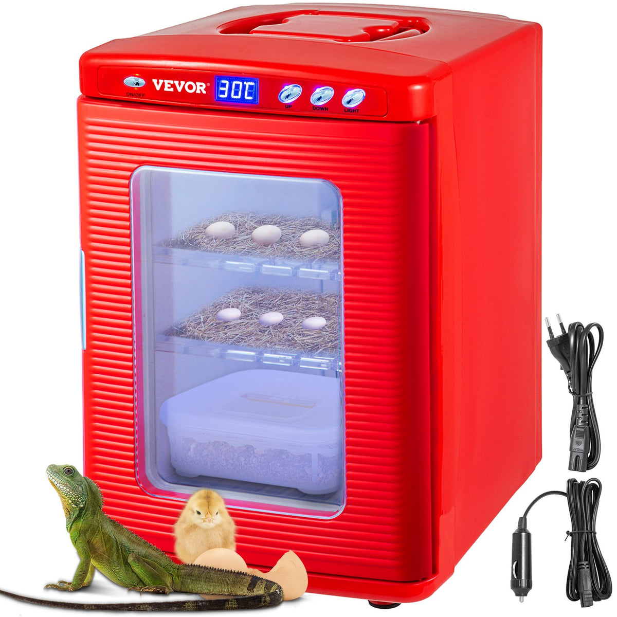 VEVOR Reptile Incubator, 25L Scientific Lab Incubator, Cooli Red
